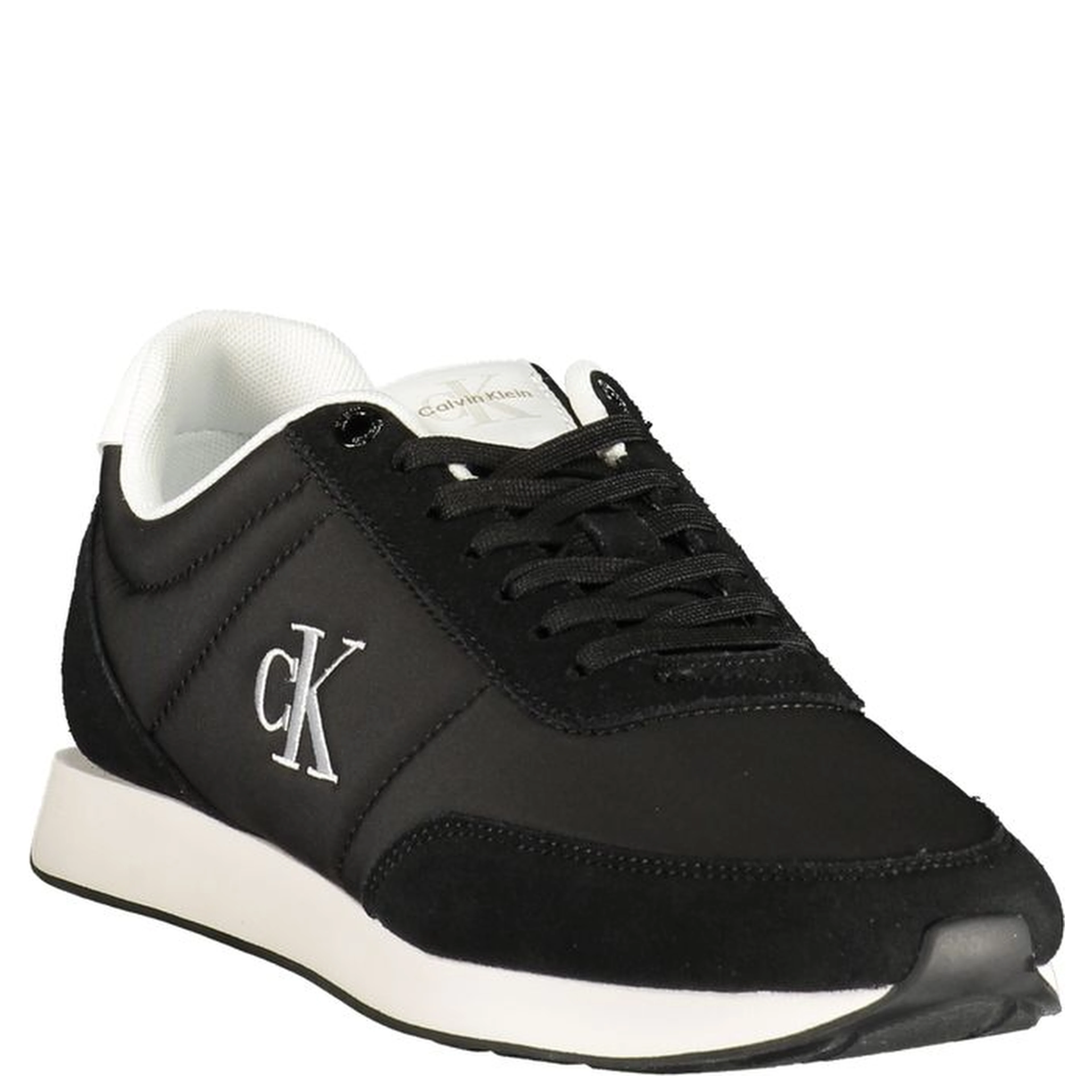 Black Polyester Athletic Sneakers