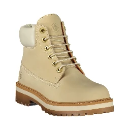 Beige Polyester Ankle Boots