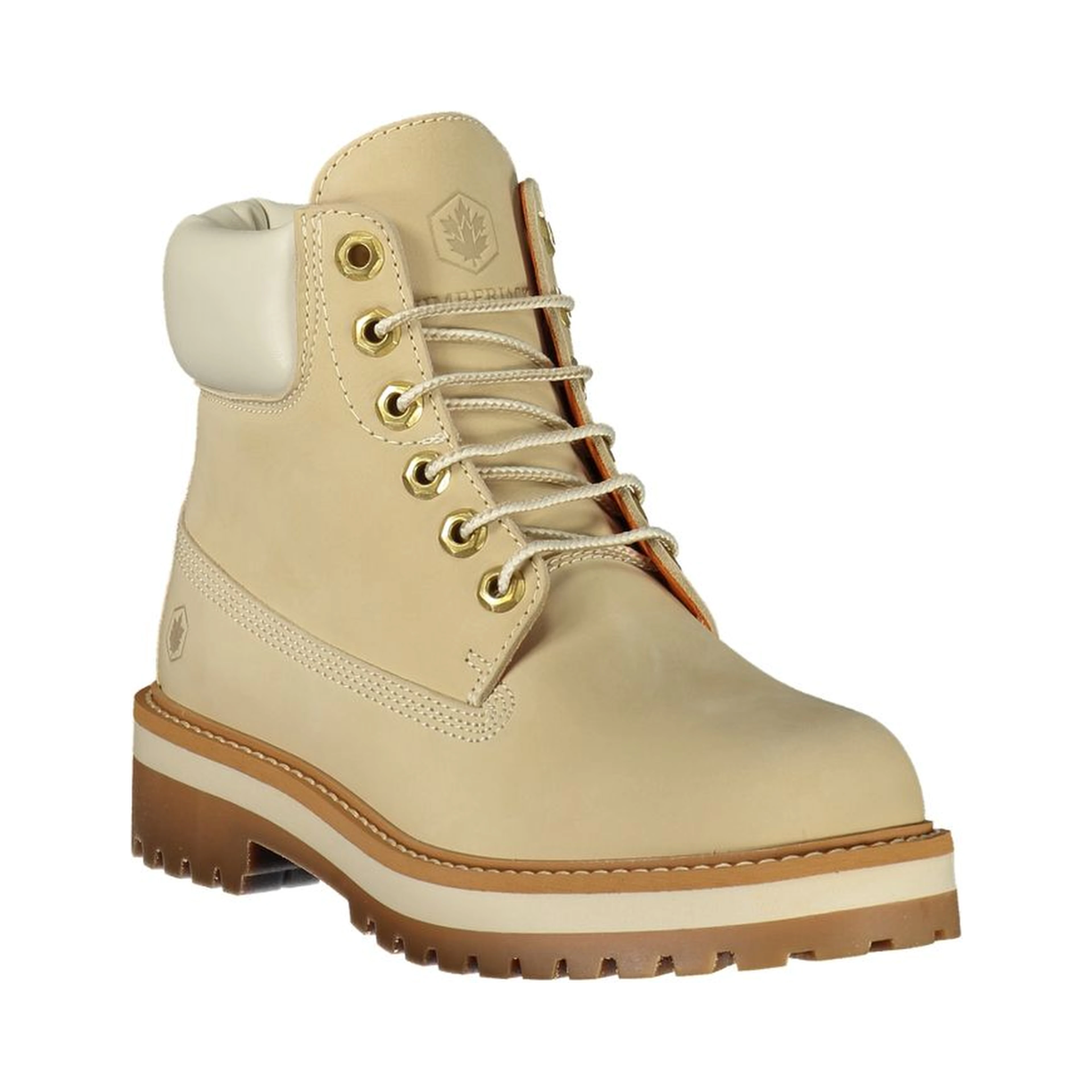 Beige Polyester Ankle Boots