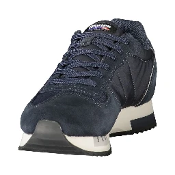 Blue Polyester Athletic Sneakers
