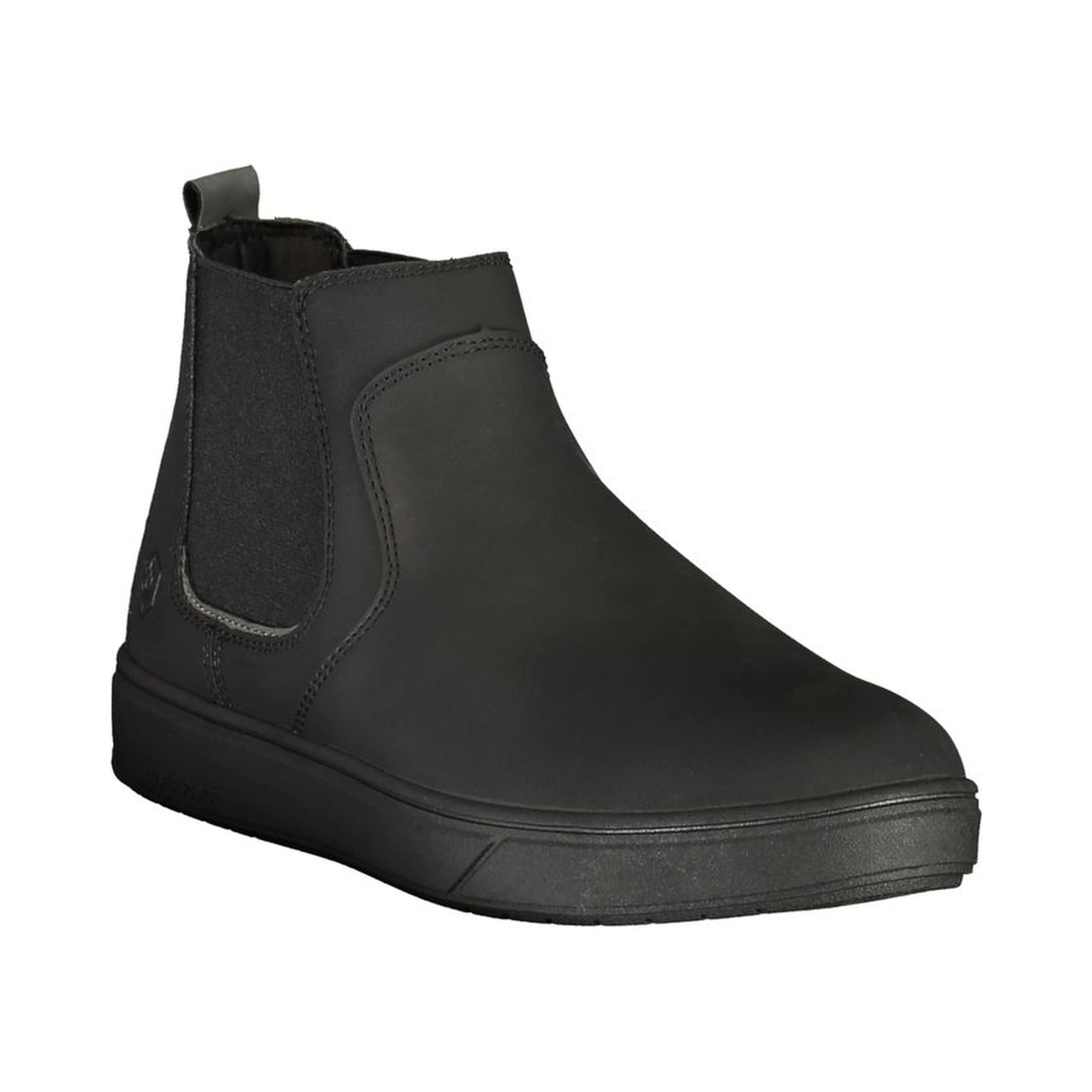 Black Polyester Ankle Boots