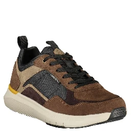 Brown Polyester Athletic Sneakers