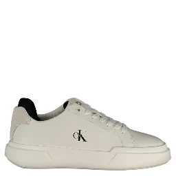 White Polyester Athletic Sneakers