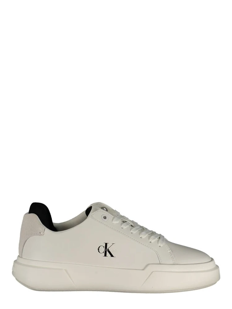 White Polyester Athletic Sneakers