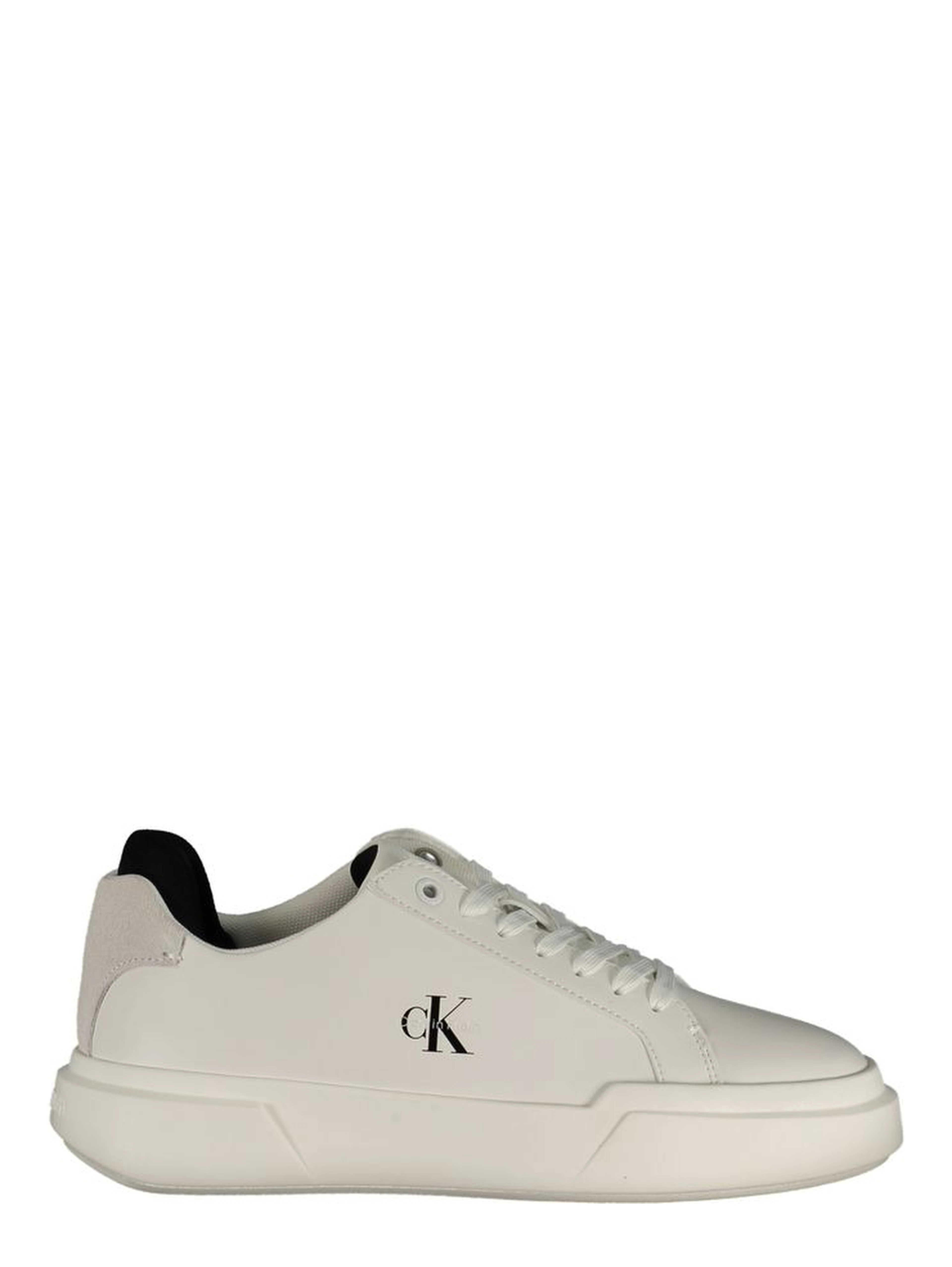White Polyester Athletic Sneakers