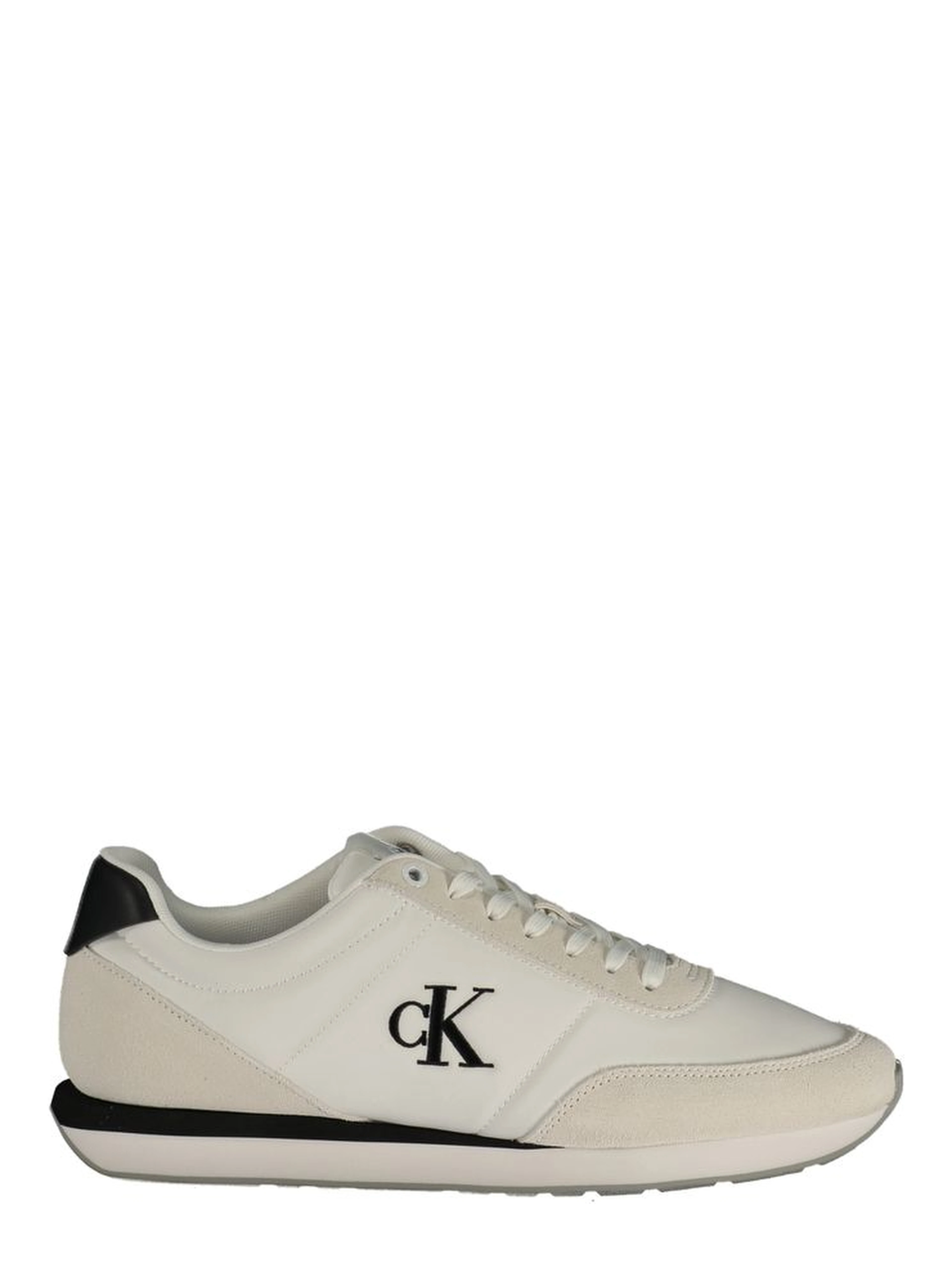 White Polyester Athletic Sneakers