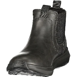 Black Polyester Ankle Boots