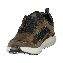Green Polyester Athletic Sneakers