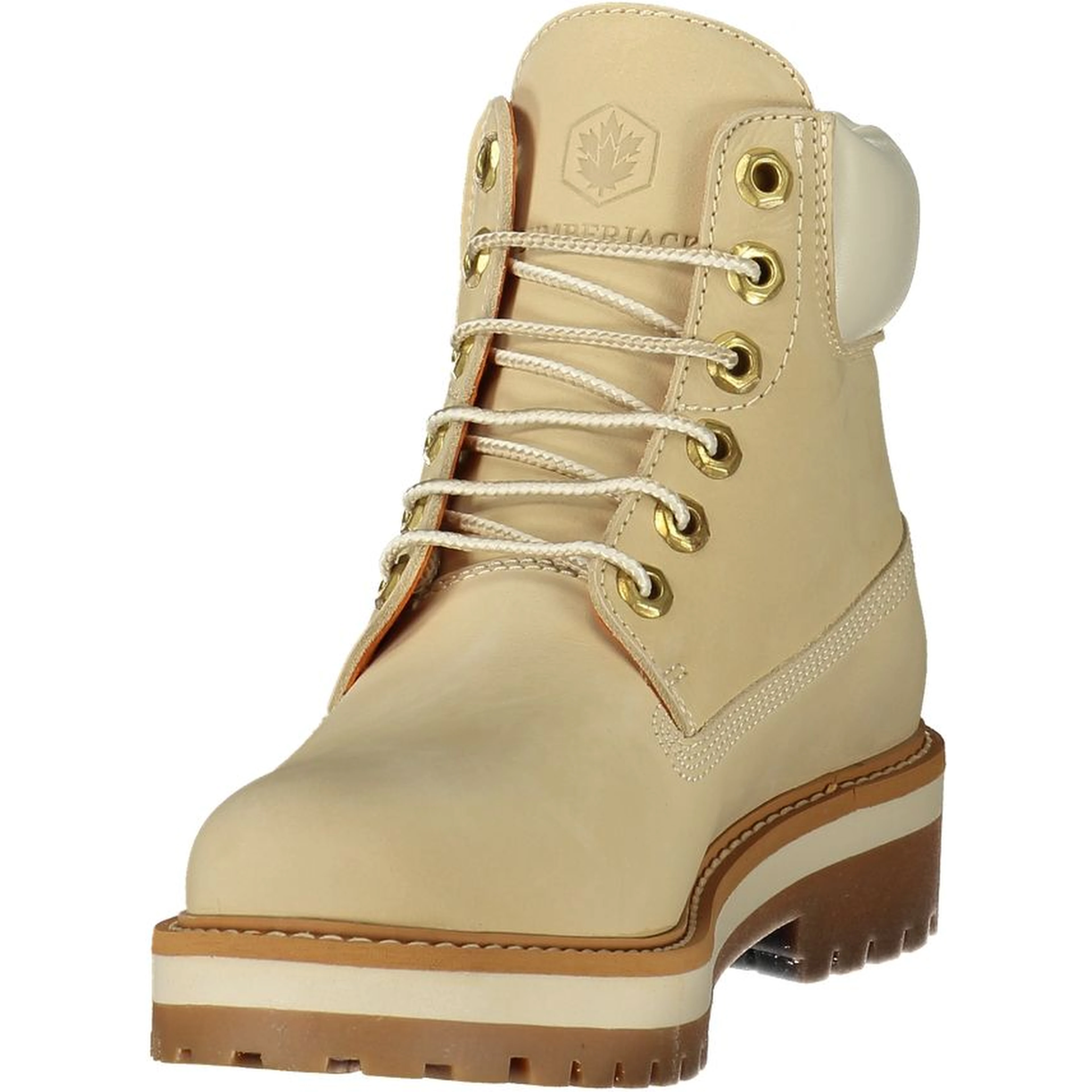 Beige Polyester Ankle Boots