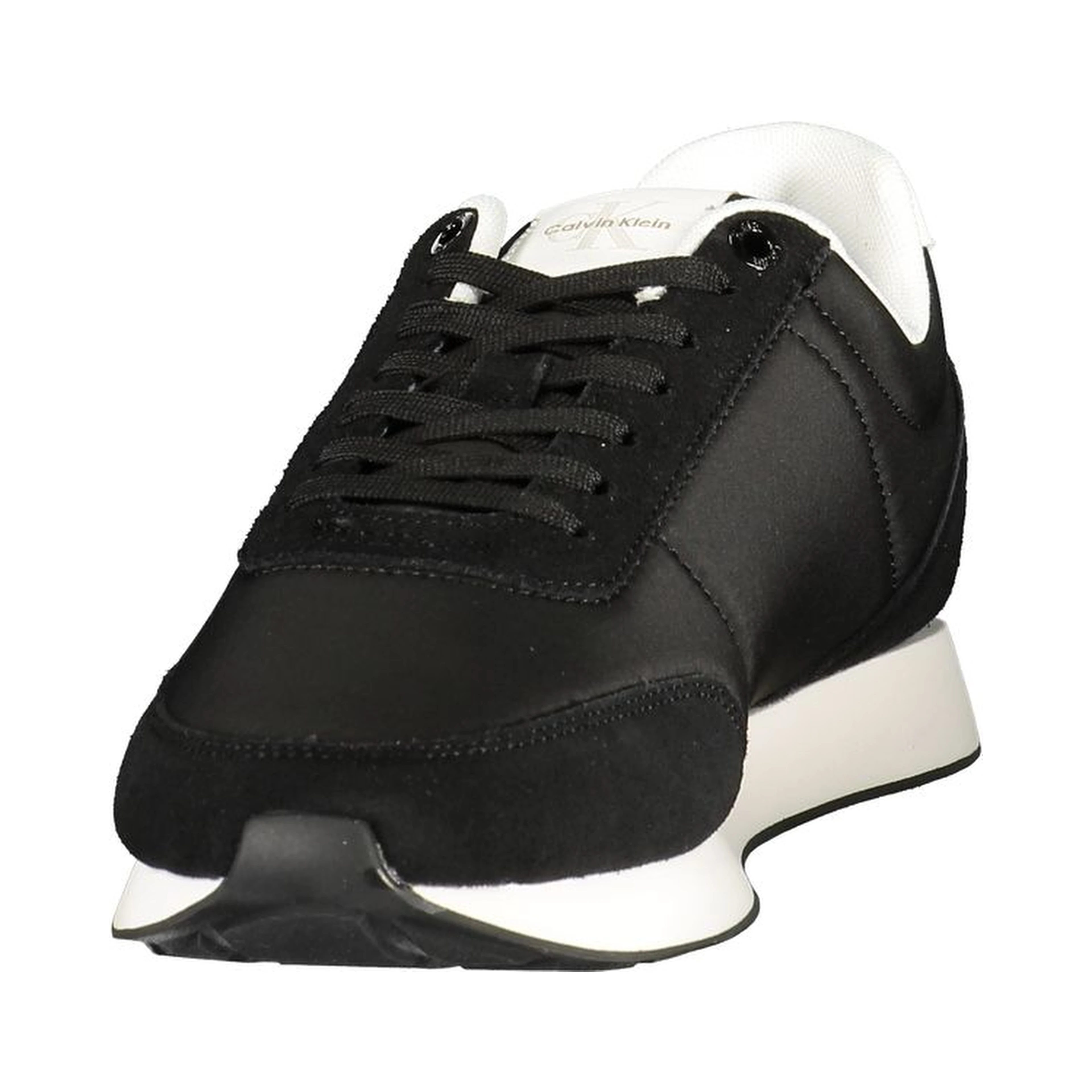 Black Polyester Athletic Sneakers