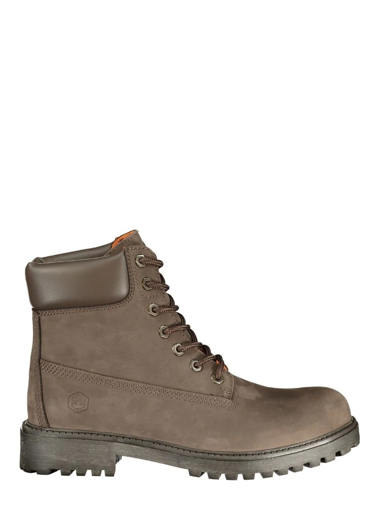 Brown Polyester Ankle Boots