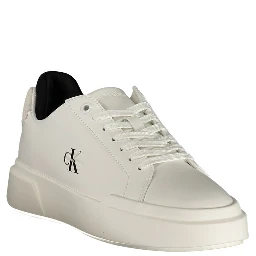 White Polyester Athletic Sneakers