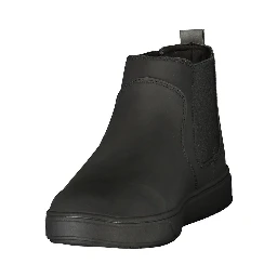Black Polyester Ankle Boots