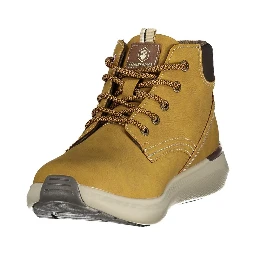 Yellow Polyester Ankle Boots