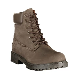 Brown Polyester Ankle Boots