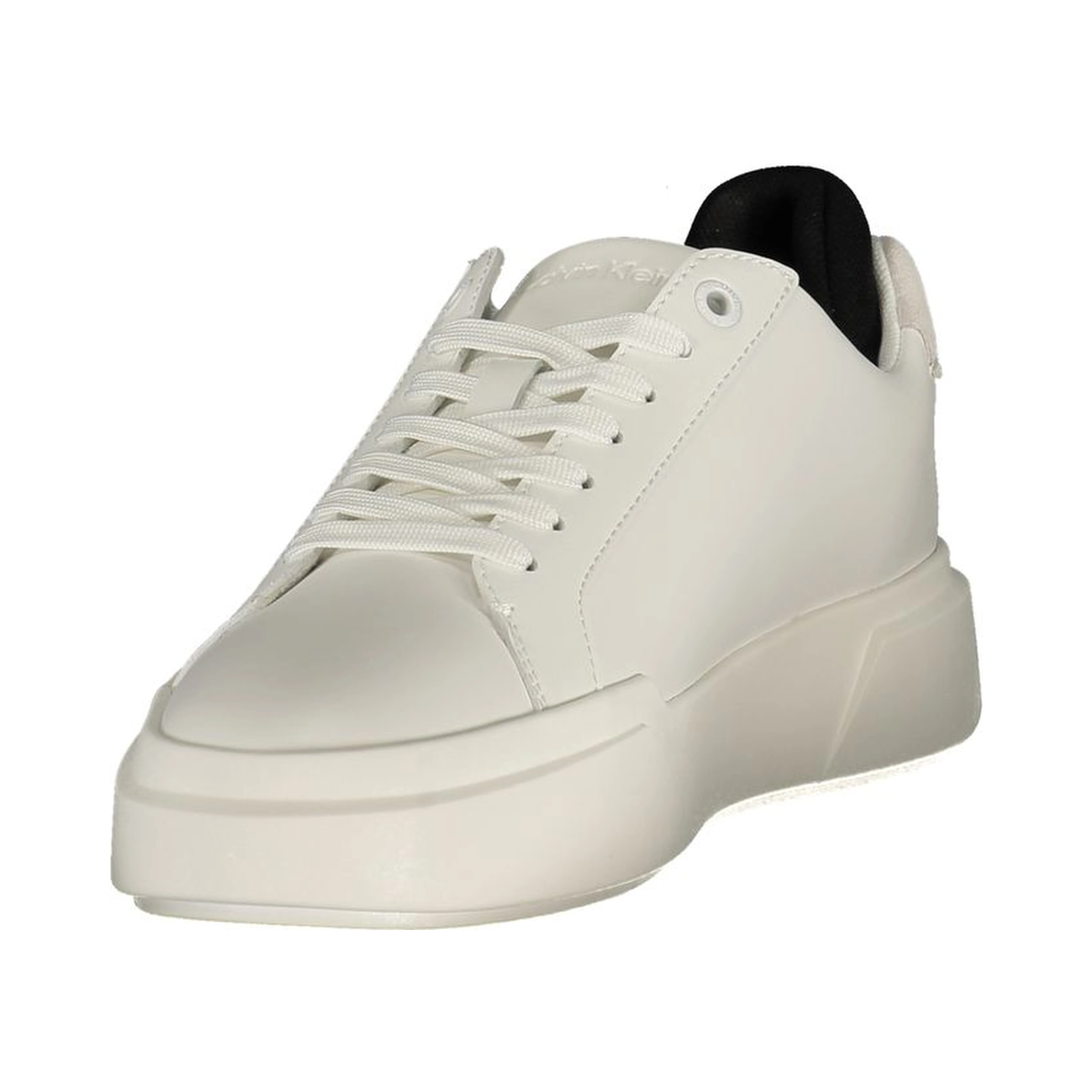 White Polyester Athletic Sneakers