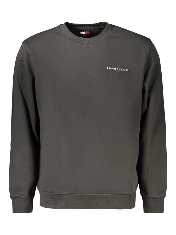 Black Cotton Men Sweatshirt