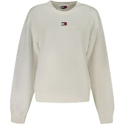 White Cotton Women Sweatshirt