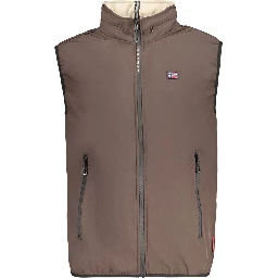 Brown Polyester Men's Vest