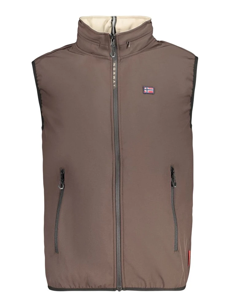 Brown Polyester Men's Vest