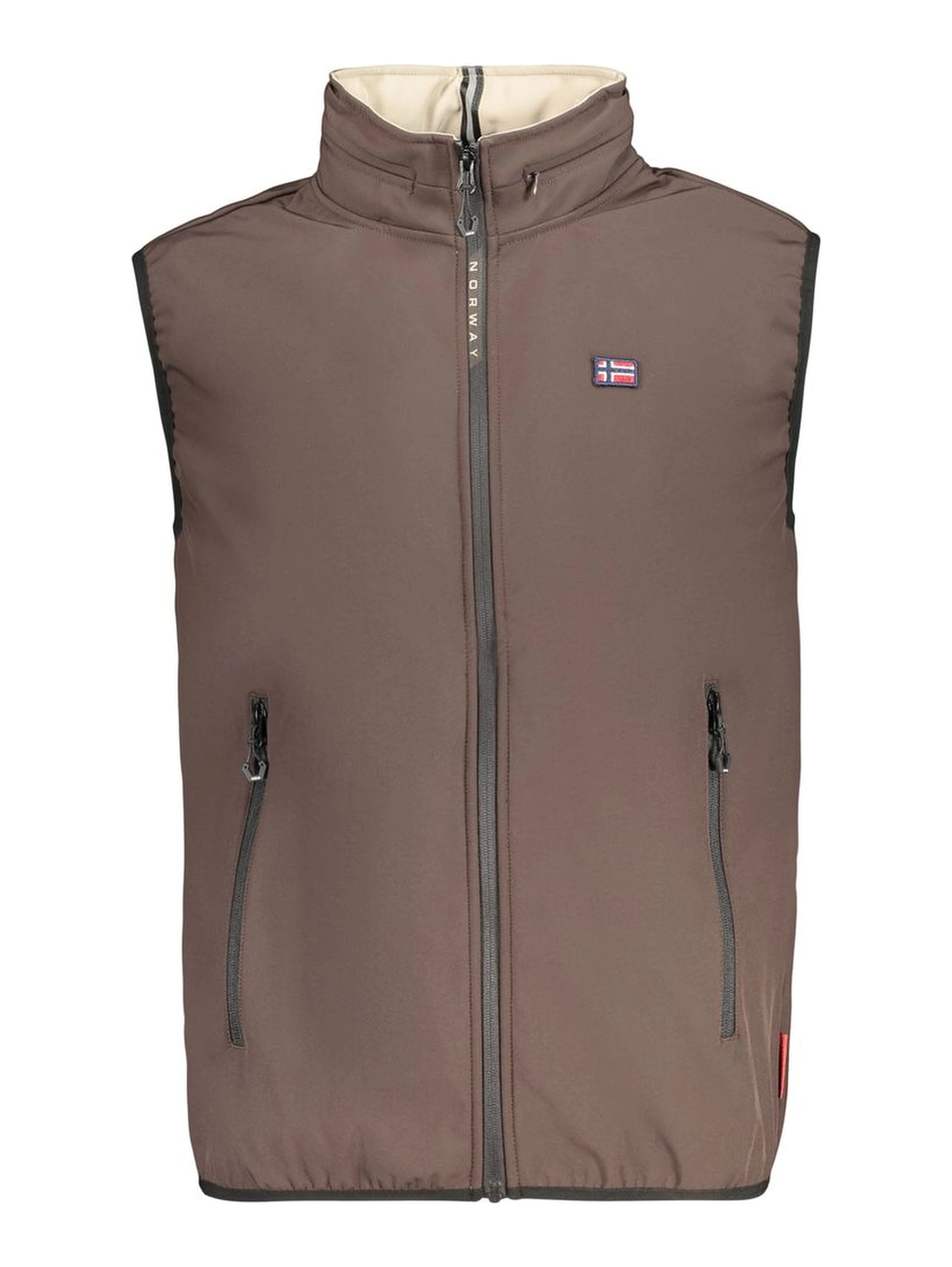 Brown Polyester Men's Vest