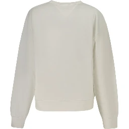 White Cotton Women Sweatshirt