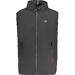 Black Polyester Mens Vest