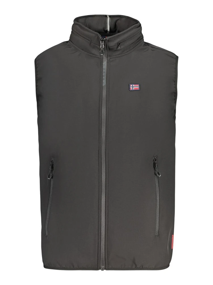 Black Polyester Mens Vest