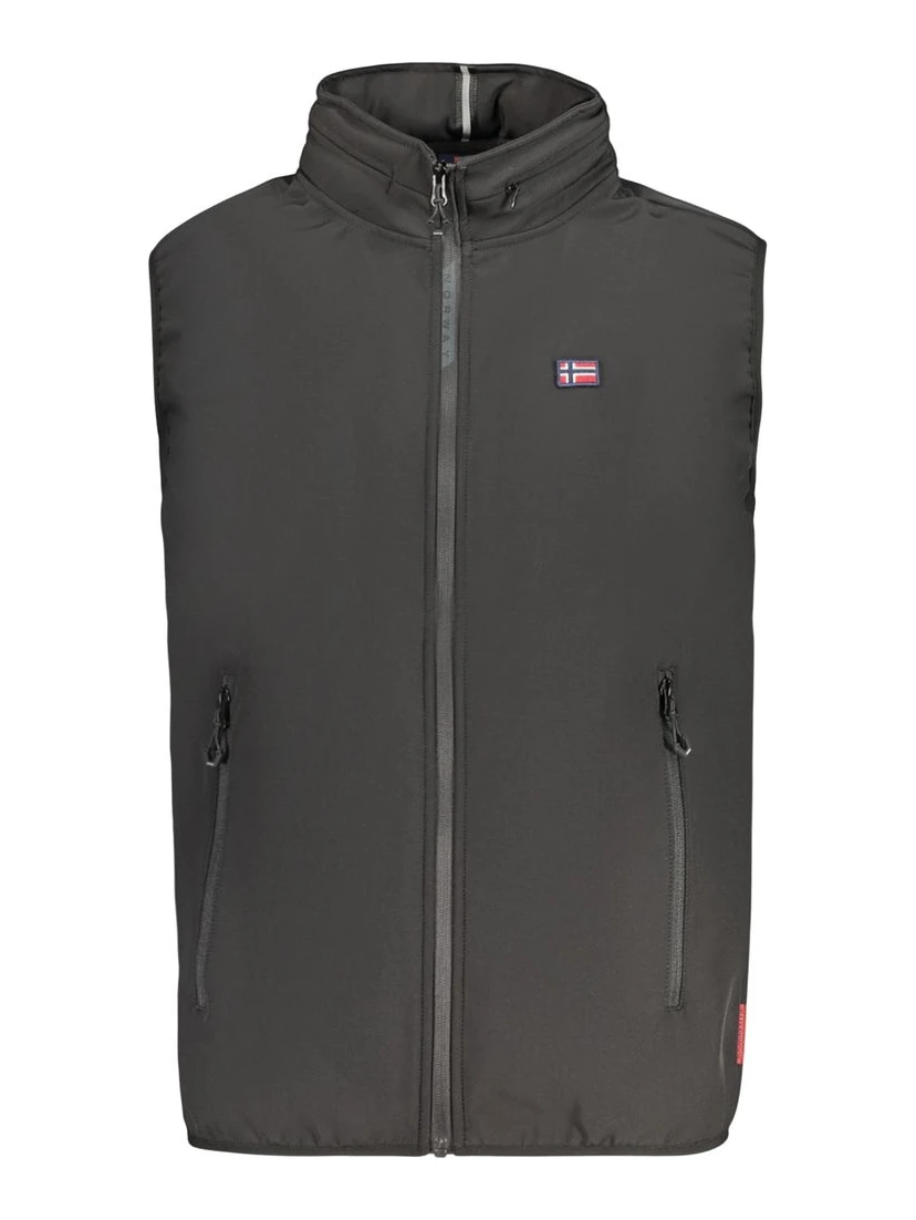 Black Polyester Mens Vest