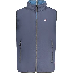 Blue Polyester Men's Vest