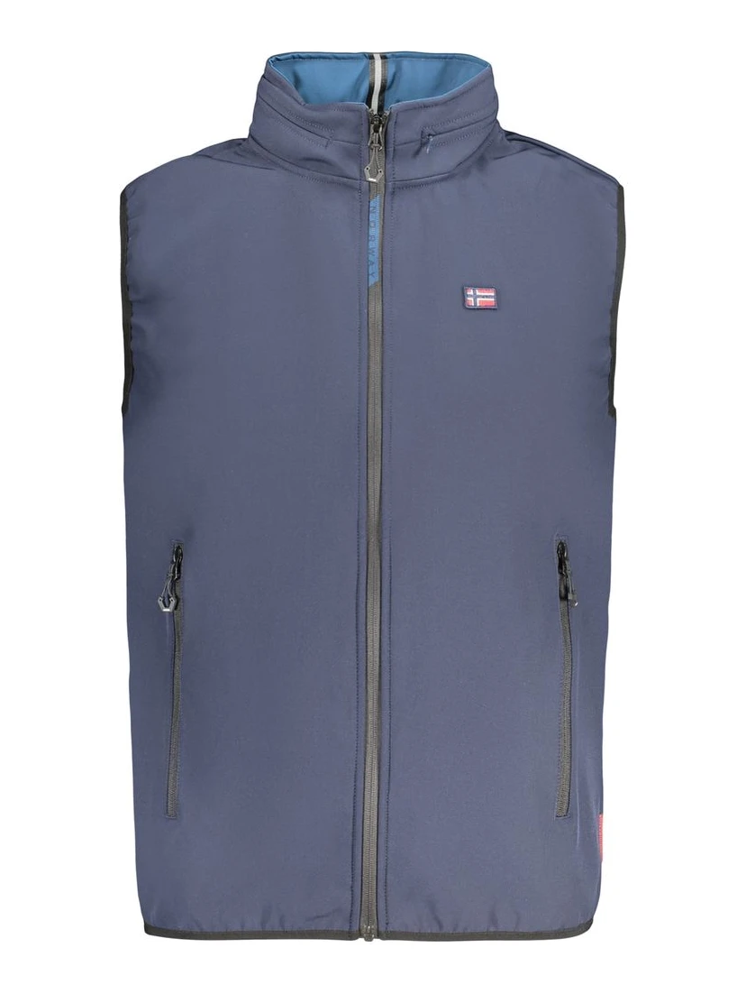 Blue Polyester Men's Vest