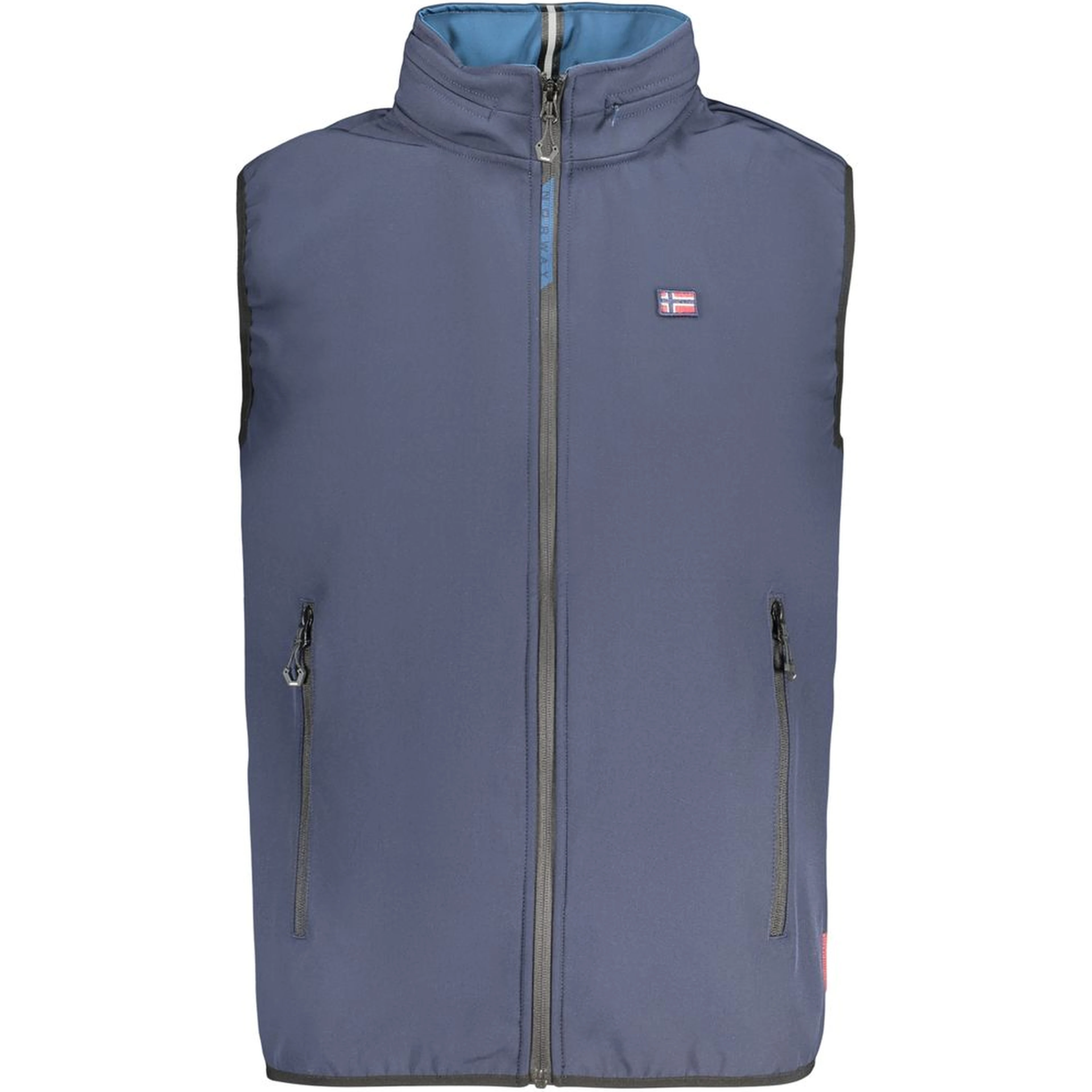 Blue Polyester Men's Vest