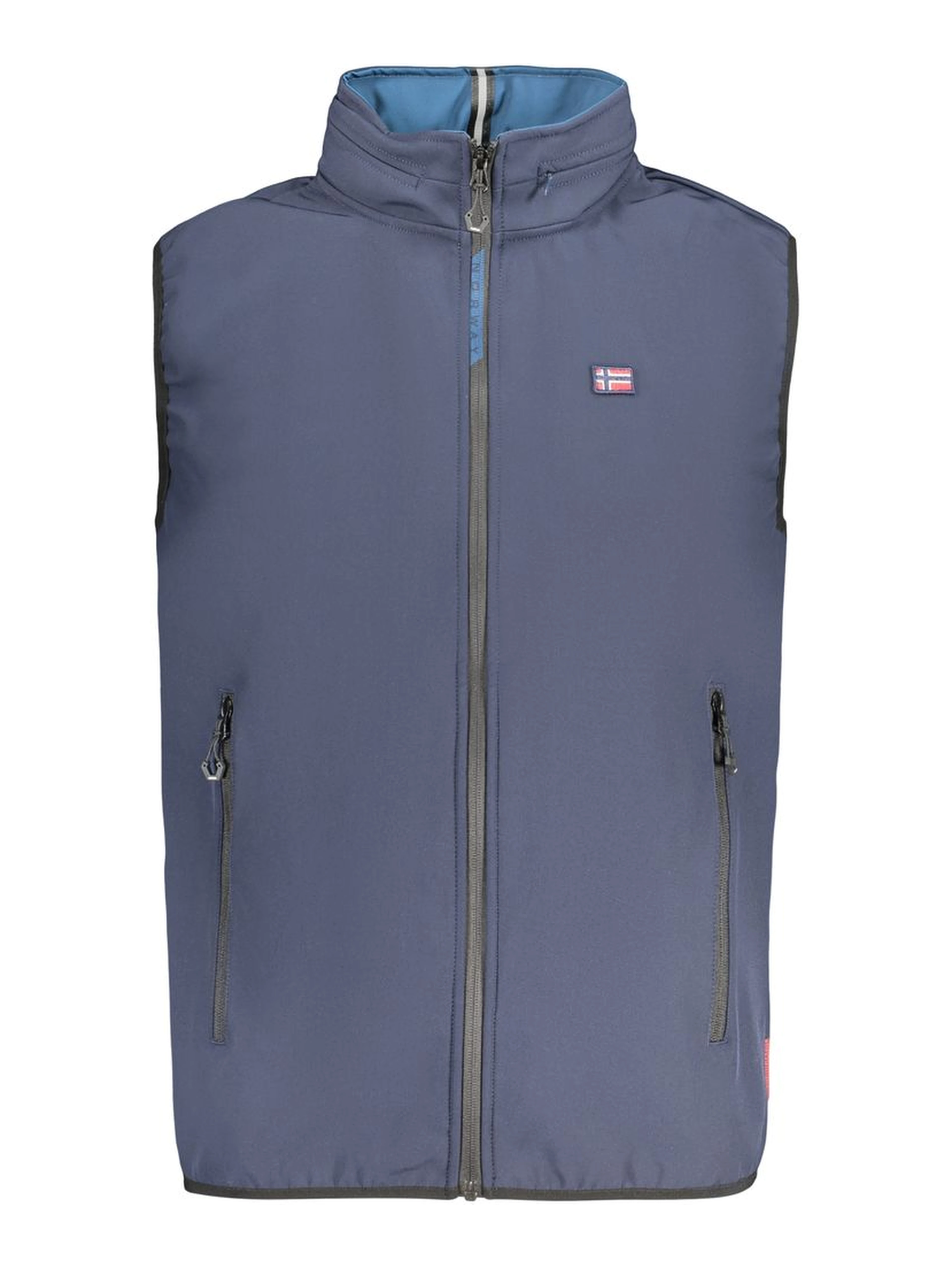 Blue Polyester Men's Vest
