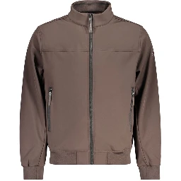 Brown Polyester Men's Jacket