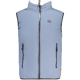 Azzurro Poliestere Mens Vest