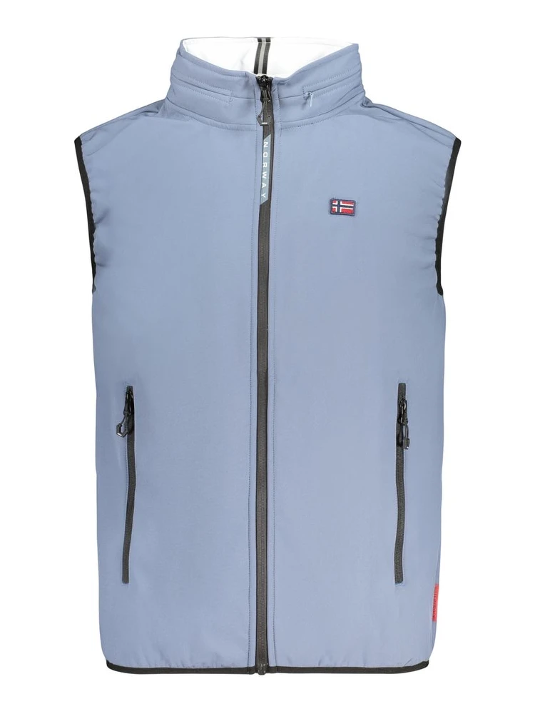 Azzurro Poliestere Mens Vest