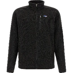 Black Polyester Full-Length Jacket
