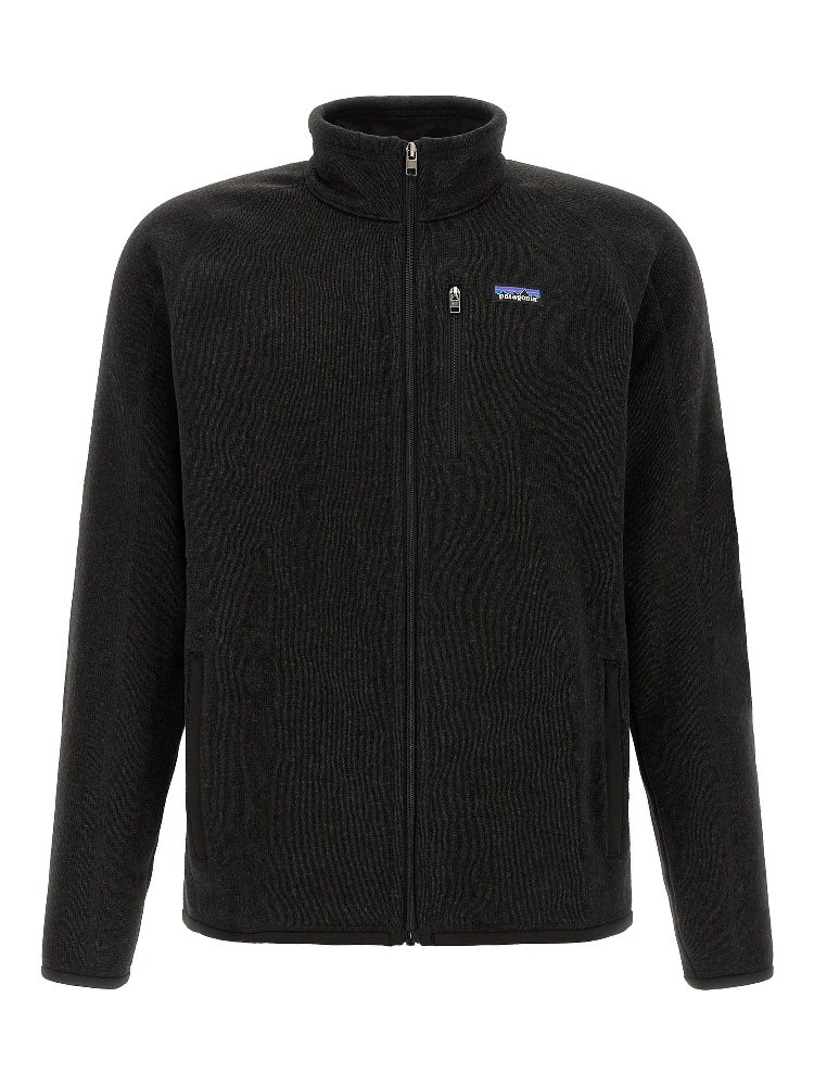 Black Polyester Full-Length Jacket