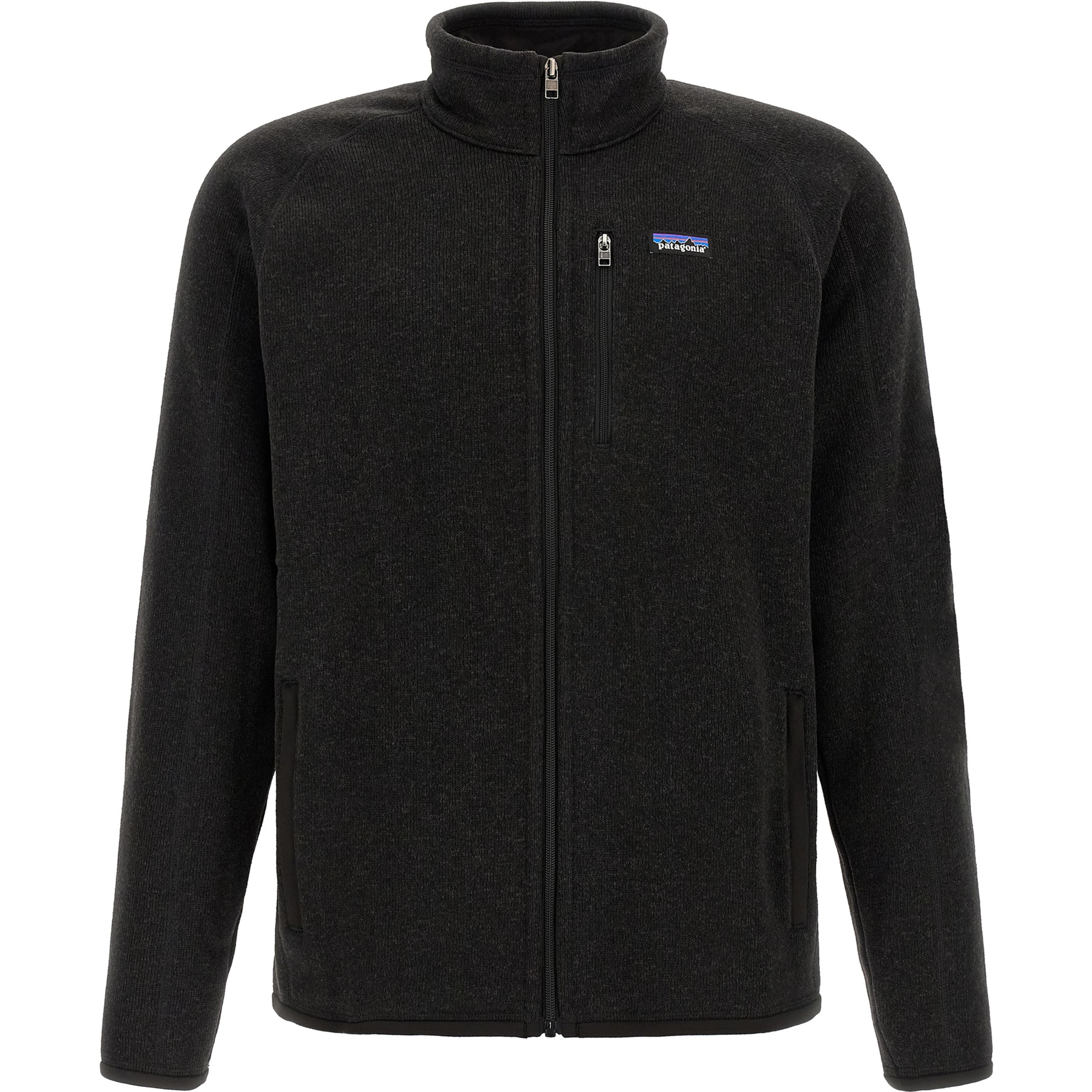 Black Polyester Full-Length Jacket