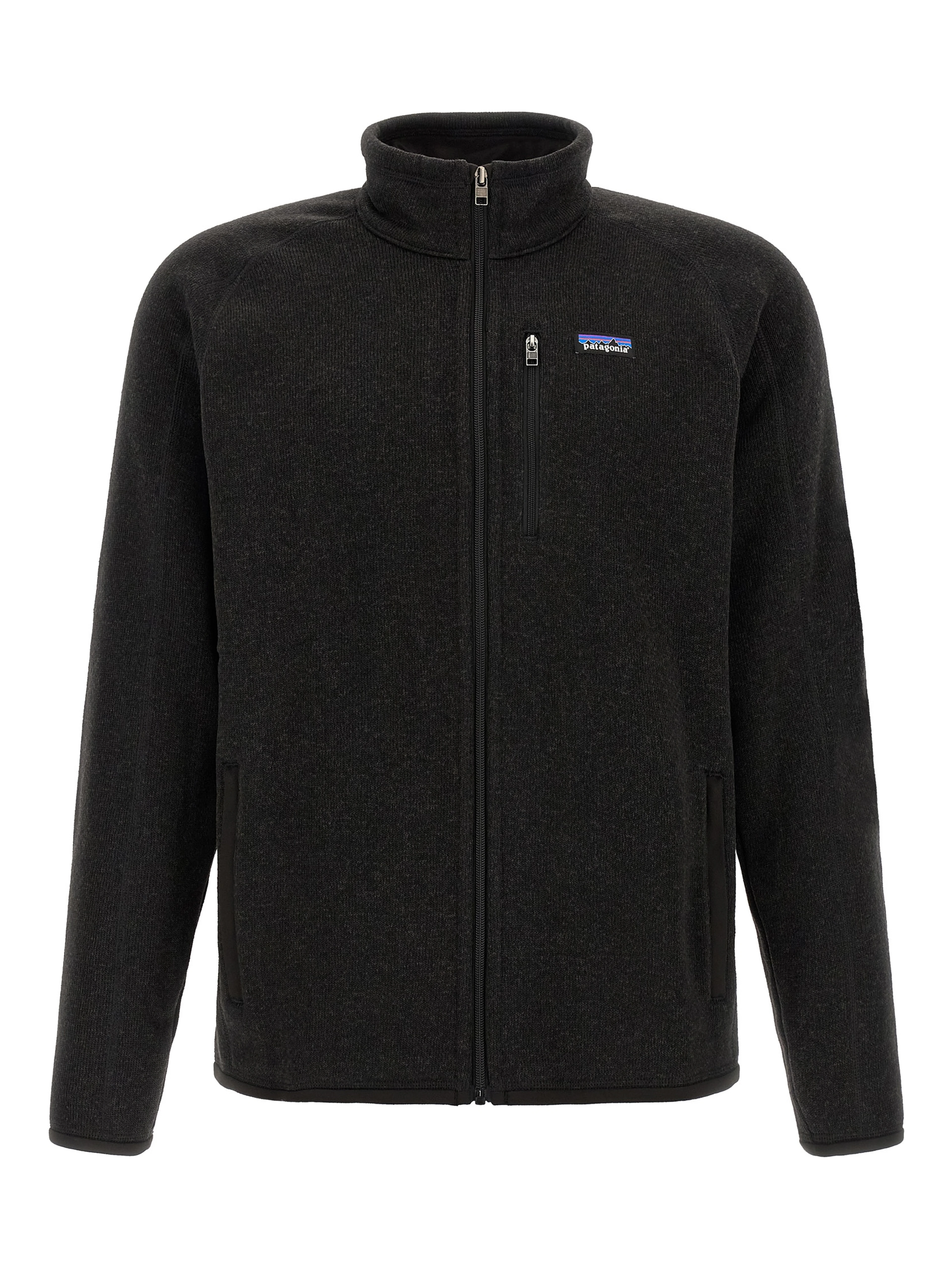 Black Polyester Full-Length Jacket
