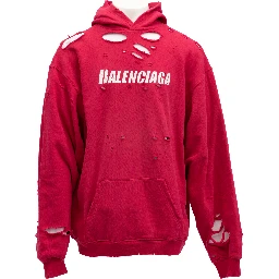 Red Cotton Hoodie Sweatshirt