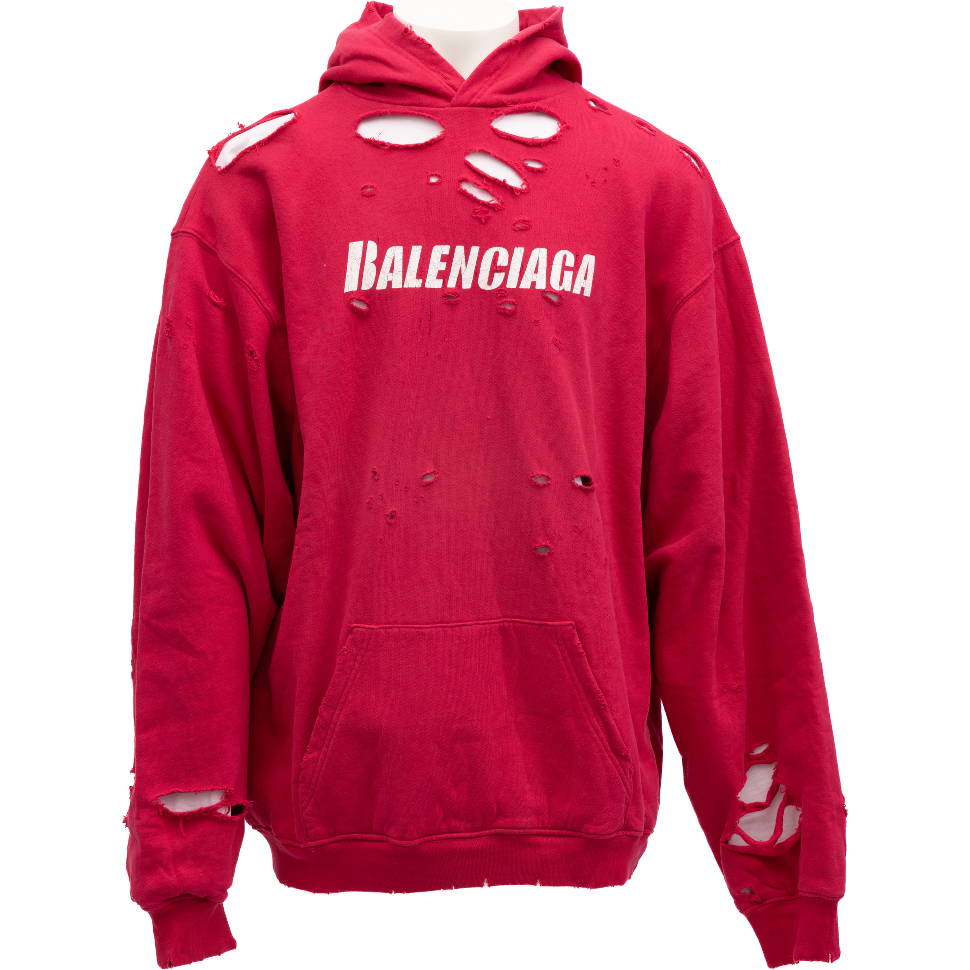 Red Cotton Hoodie Sweatshirt