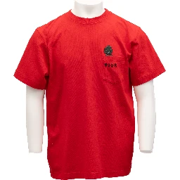 Red Cotton T-Shirts Crew Neck
