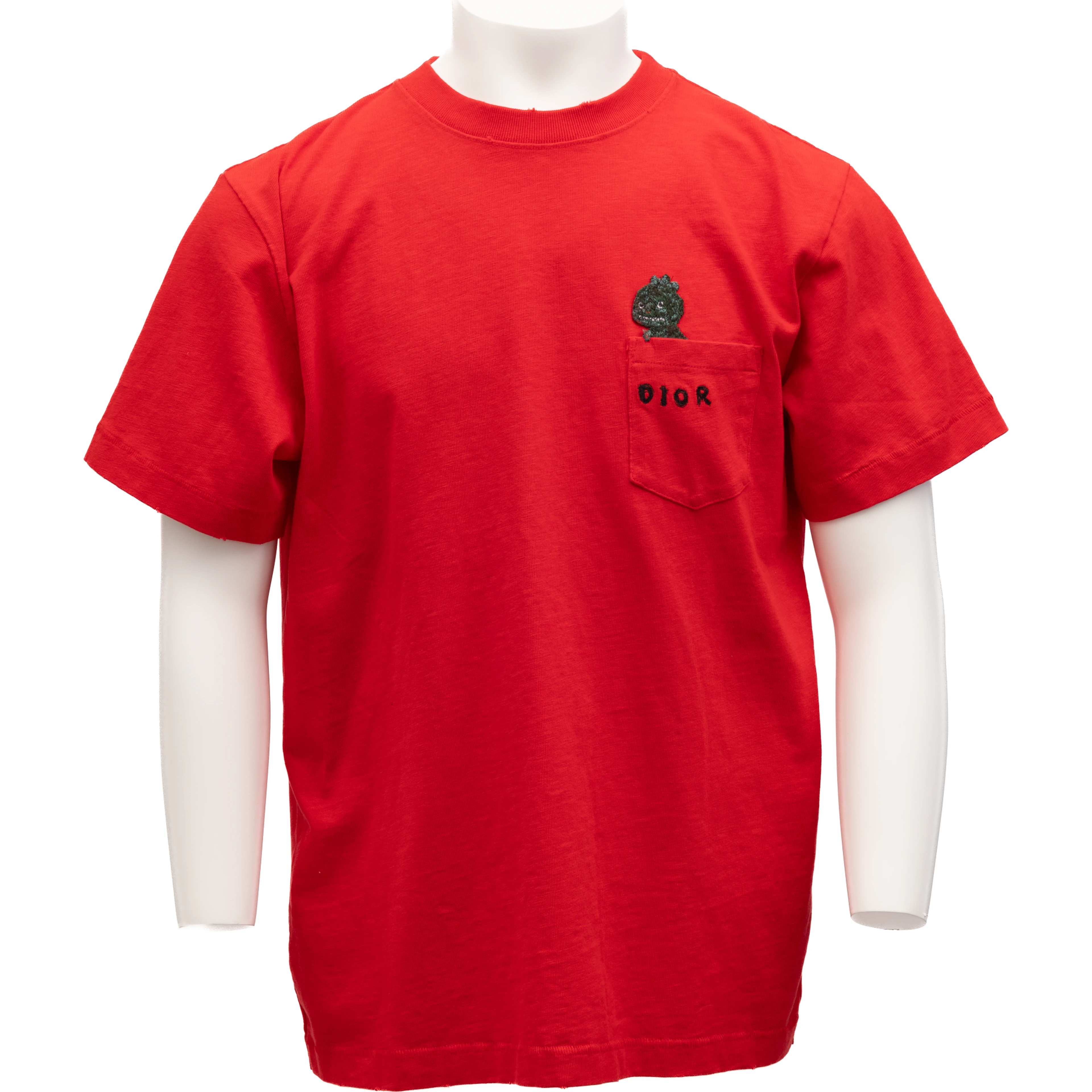Red Cotton T-Shirts Crew Neck