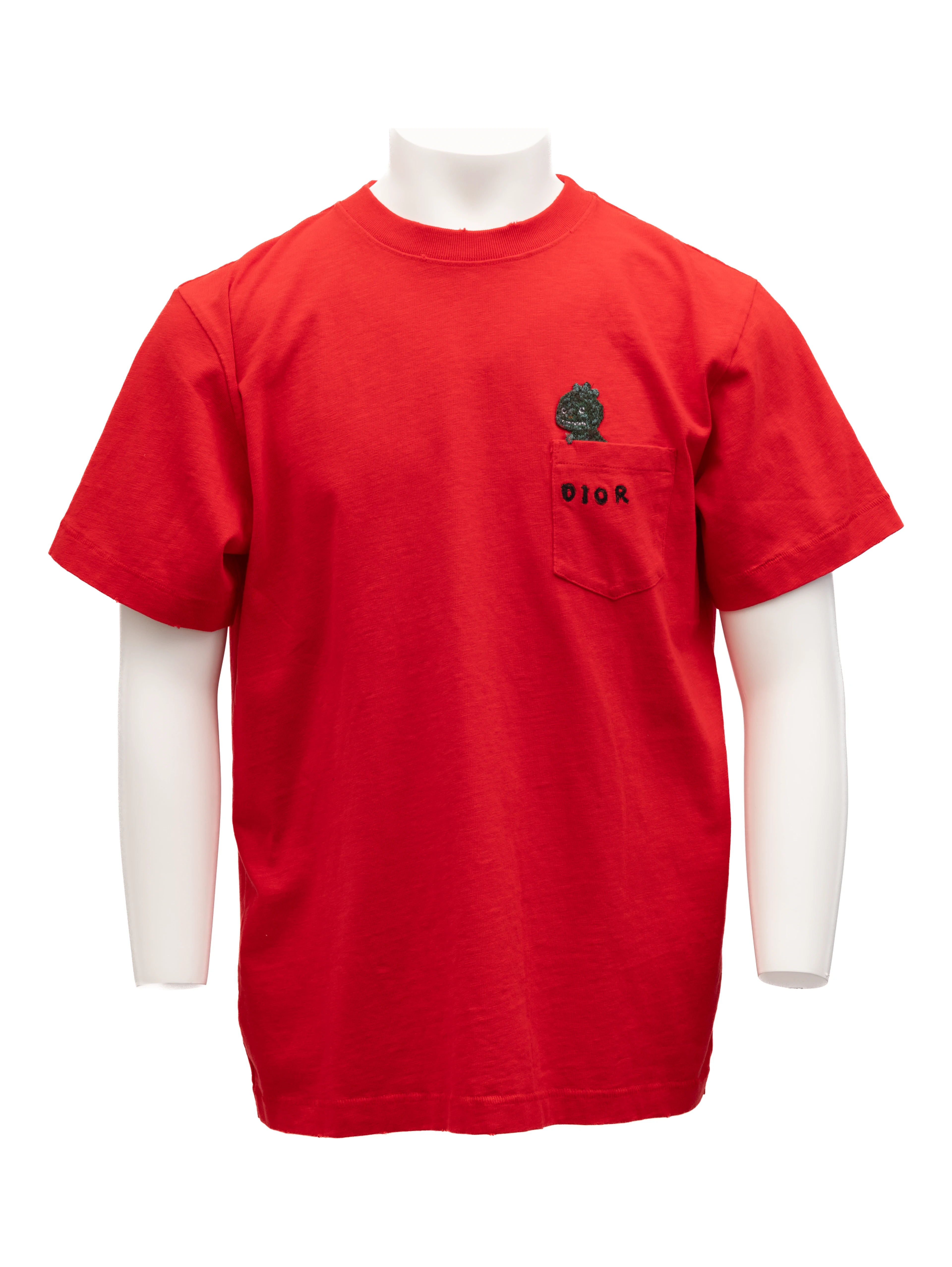 Red Cotton T-Shirts Crew Neck