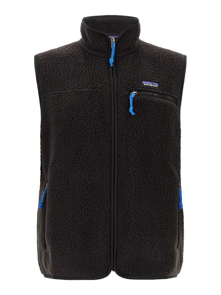 Black Polyester Sleeveless Jacket