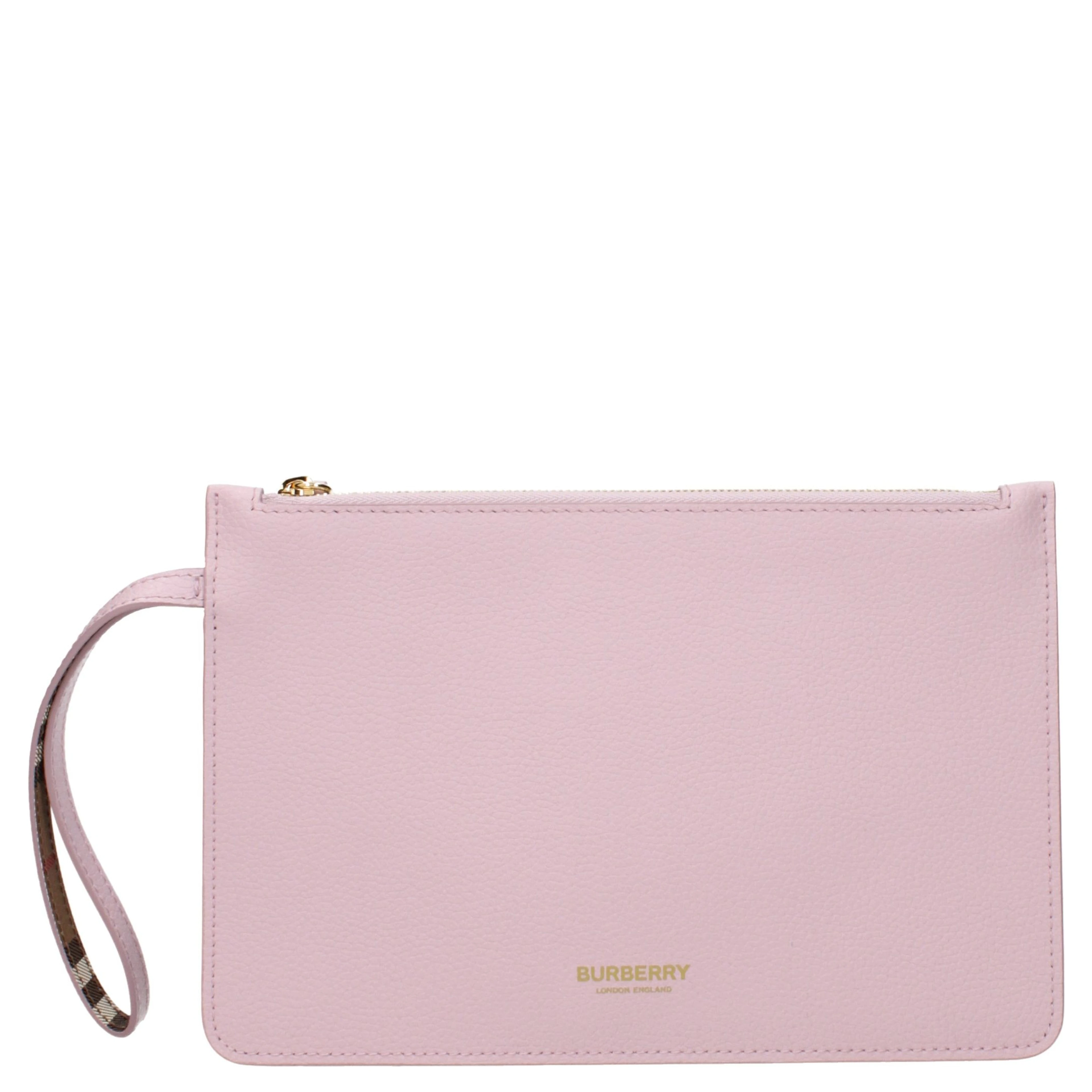 Pink Leather Clutch Bag