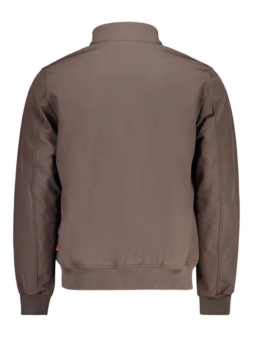 Brown Polyester Men's Jacket