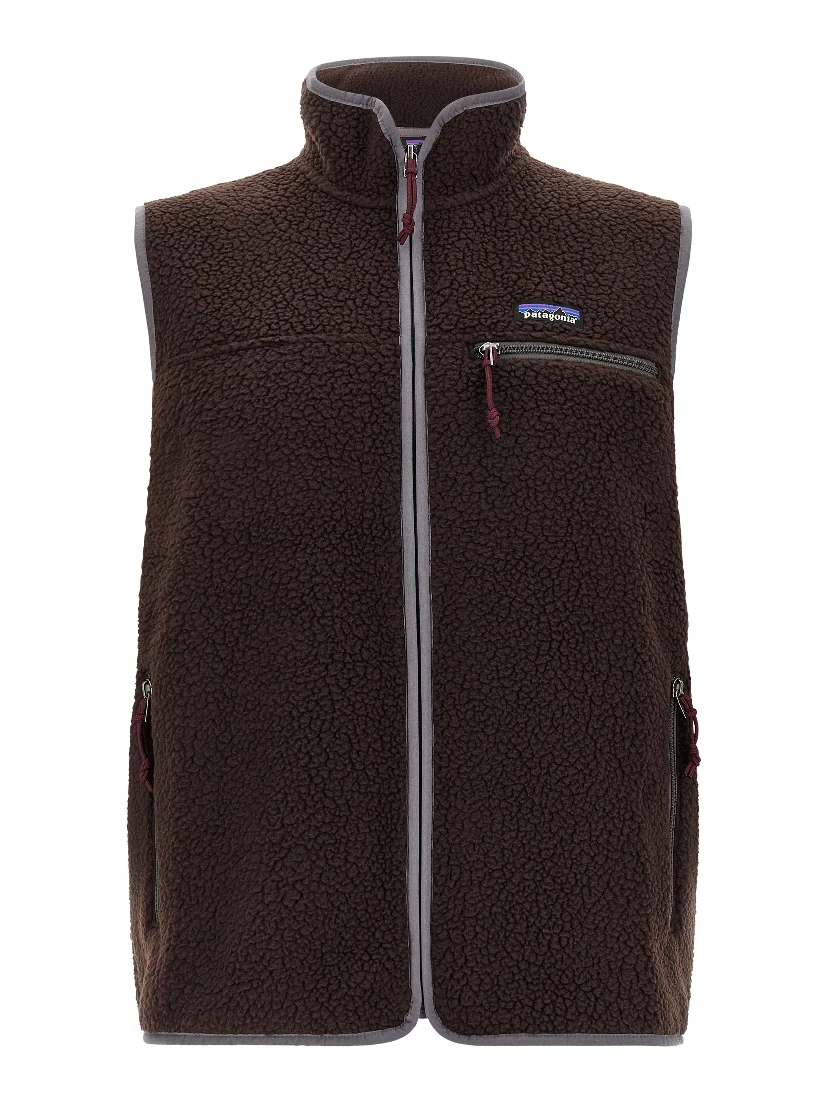 Brown Polyester Sleeveless Jacket