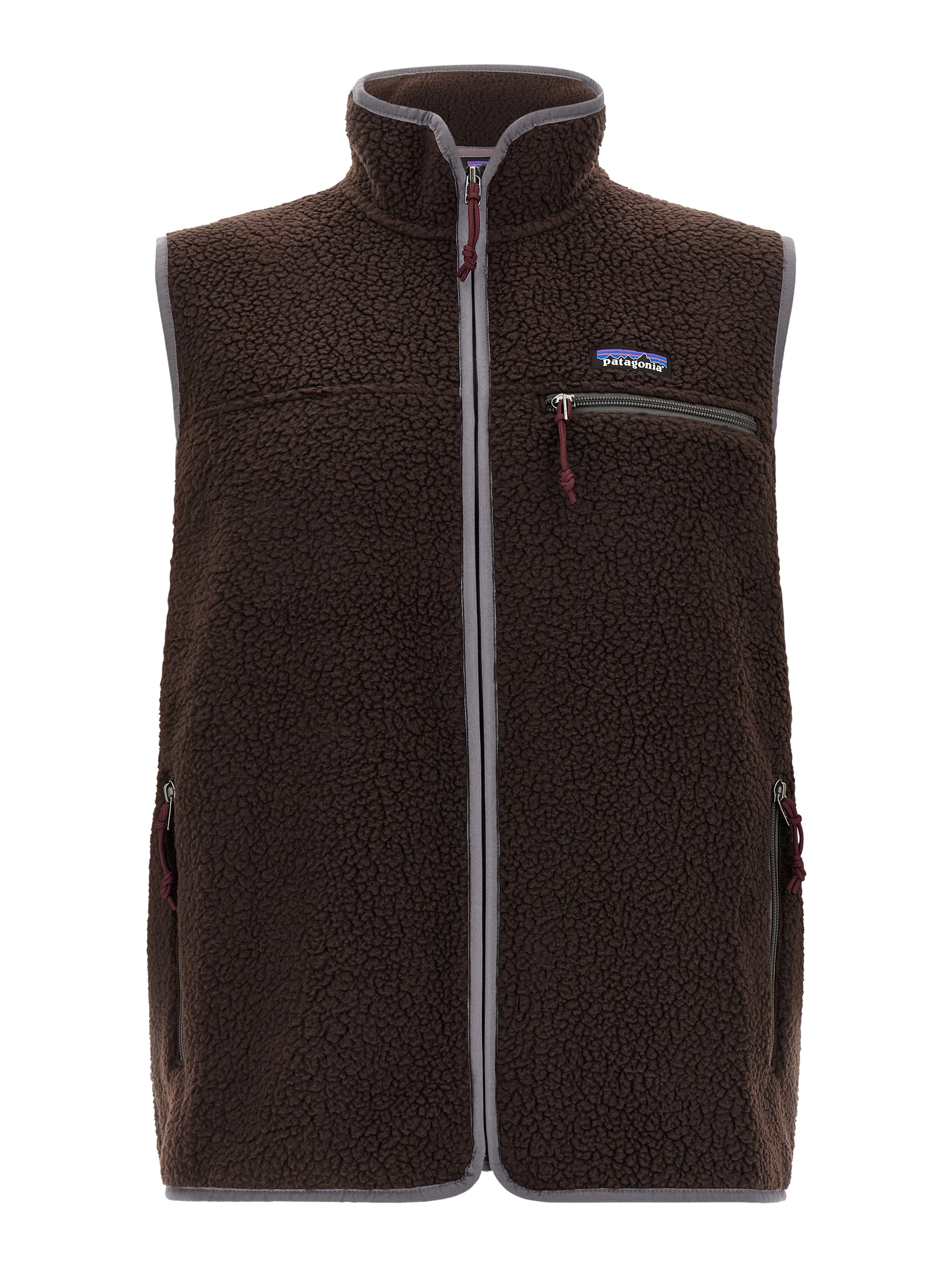 Brown Polyester Sleeveless Jacket